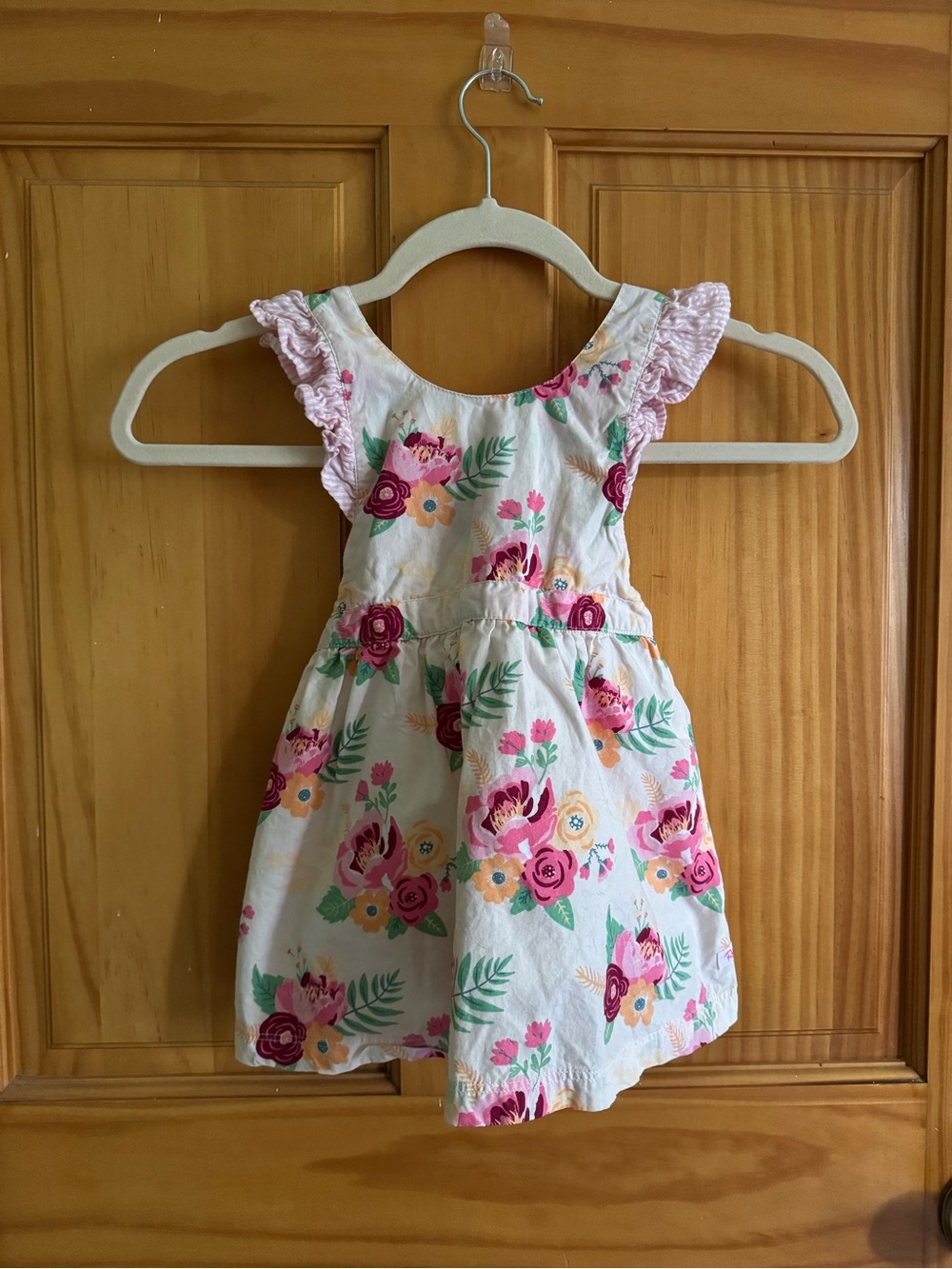 Ruffle butts double lined dress with adjustable straps 18-24 months